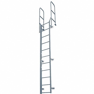 Fixed Ladder WlkThru 18 ft 8 In H Steel