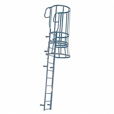 Fixed Ladder w/Safety Cage 15 ft 8 In H