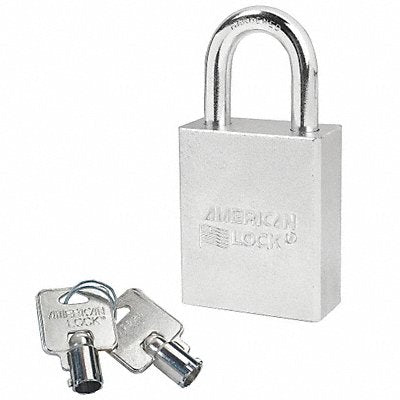 Keyed Padlock 3/4 in Rectangle Silver