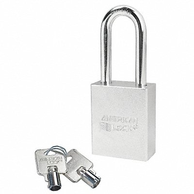 Keyed Padlock 3/4 in Rectangle Silver