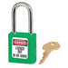 K7448 Lockout Padlock KA Green 1-3/4 H PK6