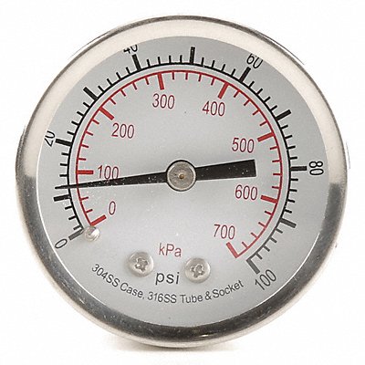 D1358 Pressure Gauge Test 2 In