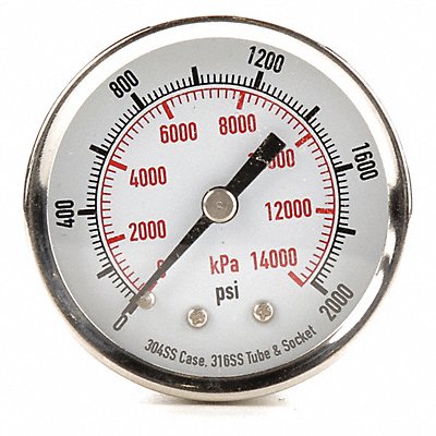 D1358 Pressure Gauge Test 2 In