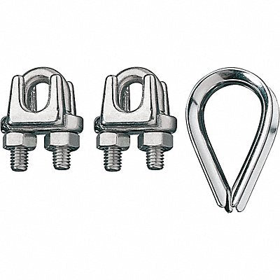 Wire Rope Clip and Thimble Kit 1/4 In