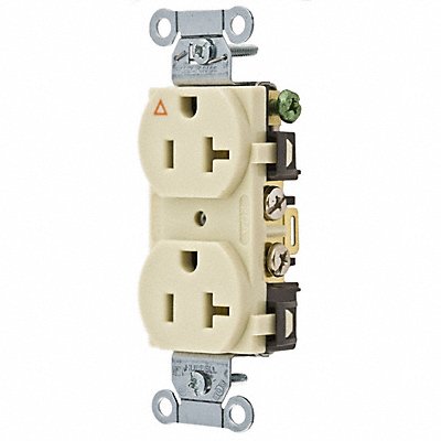 Receptacle Ivory 20 A 2P3W Side 1PK