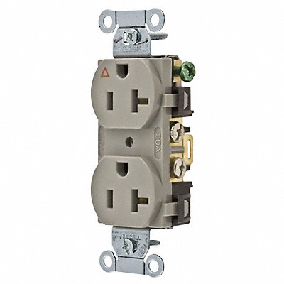 Receptacle Gray 20 A 2P3W Back Side 1PK