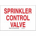 Fire Sprinkler Control Valve Sign R/WHT