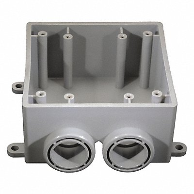 Weatherproof Box 2Gang 2Inlet PVC