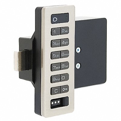 Electronic Lock Brushed Nickel 12 Button