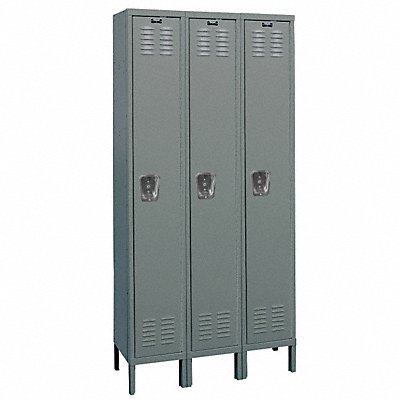 G3753 Wardrobe Locker Lvrd 3 Wide 1 Tier Gray