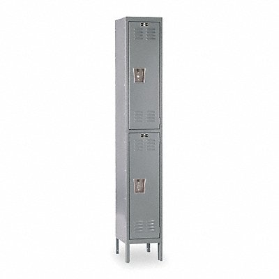 G3768 Wardrobe Locker Lvrd 1 Wide 2 Tier Gray