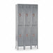 G3777 Wardrobe Locker Lvrd 3 Wide 2 Tier Gray