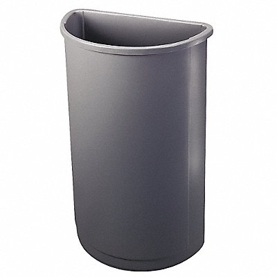 Trash Can Half Round 21 gal Gray