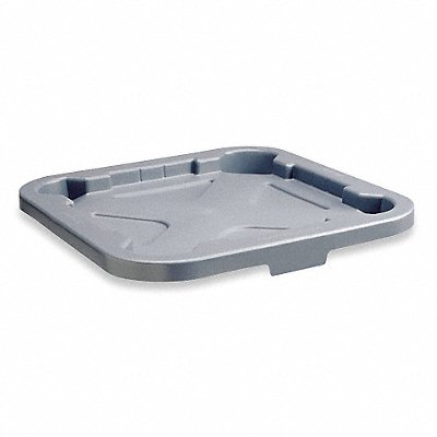 Trash Can Top Flat Snap-On Closure Gray