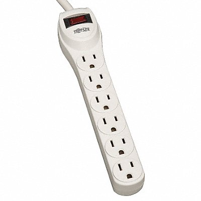 Surge Protector Strip 6 Outlet Gry