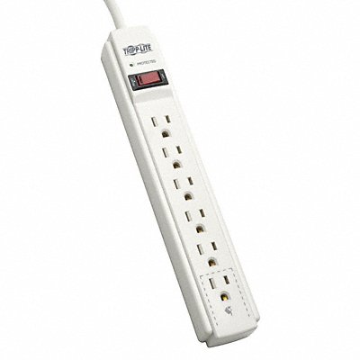 Surge Protector Strip 6 Outlet Gry