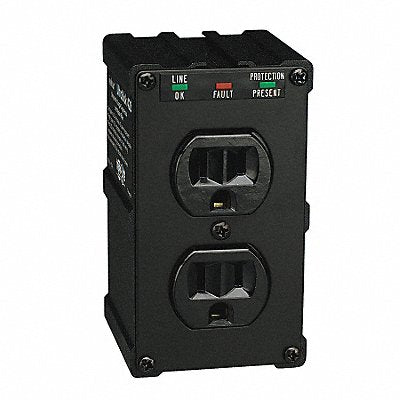 Iso Surge Plug Adapter Blk 5-15P 1800W