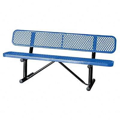 E0153 Outdoor Bench 72 in L 24 in W Blue