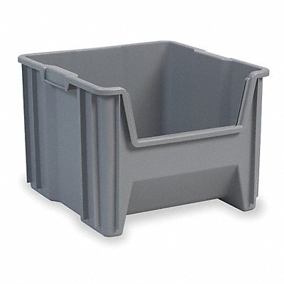 F8826 Stacking Bin Gray Plastic 12 1/2 in