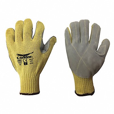 Leather Gloves Gray Yellow XL PR