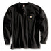 K7958 Long Sleeve Henley Black 2XL