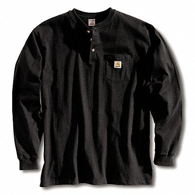 K7957 Long Sleeve Henley Black 2XL