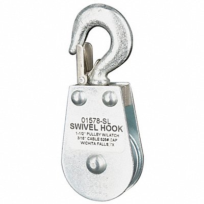 Pulley Block Swivel Hook 525 lb.