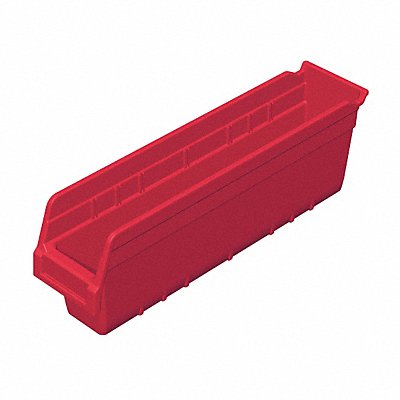 D5524 Shelf Bin Red Plastic 6 in