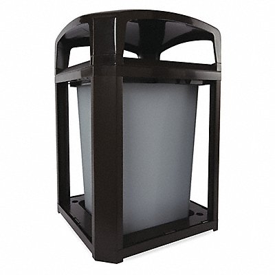 Trash Can 35 gal Black Polycarbonate