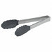 Coated Scalloped Tongs 12 L Black/Silver