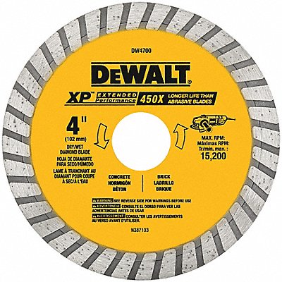 Diamond Saw Blade Blade Dia 4 in.