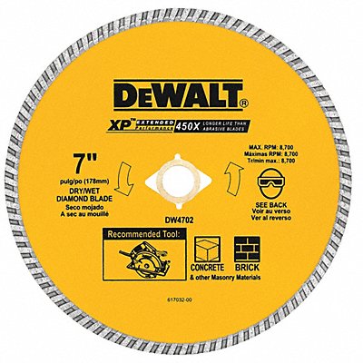 Diamond Saw Blade Blade Dia 7 in.