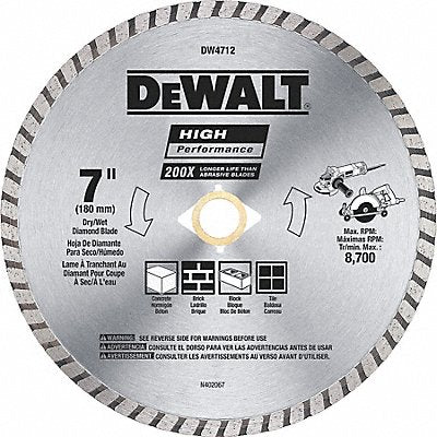 Diamond Saw Blade Blade Dia 7 in.