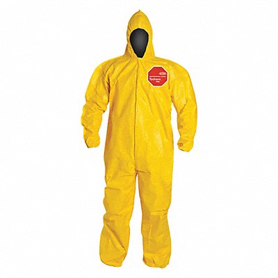 D2254 Hooded Coveralls M Ylw Tychem 2000 PK12