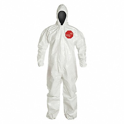 D2258 Hooded Coveralls 4XL Wht Tychem 4000 PK6