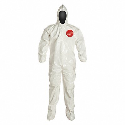 Hooded Coverall w/Socks White 4XL PK12