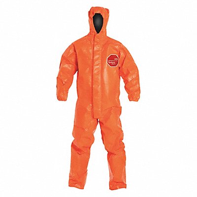 Hooded Coverall Open Orange L PK2