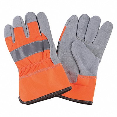 D1684 Leather Gloves Hi-Vis Orange S PR