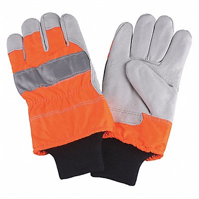 D1689 Leather Gloves Hi-Vis Orange XL PR