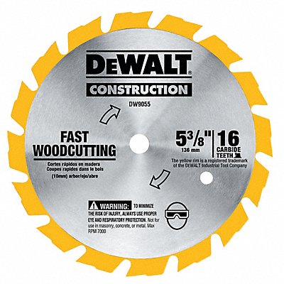 Circular Saw Blade 5 3/8 in 16 Teeth