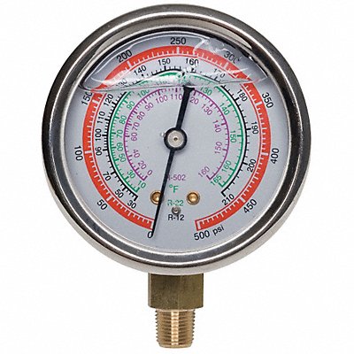 Gauge 2-3/4 In Dia High Side Red 500 psi