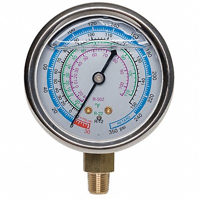 Gauge 2-3/4 In Dia Low Side Blue 350 psi