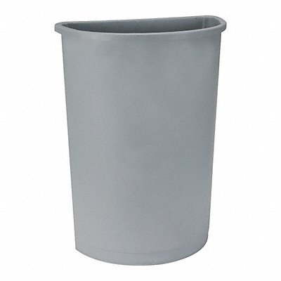 Trash Can Half Round 21 gal Gray