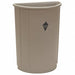 Trash Can Half Round 21 gal Beige