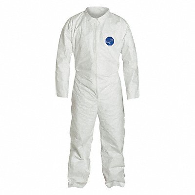 Collared Coverall Elastic White 3XL PK25