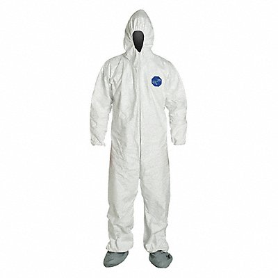 Hooded Coverall w/Boots White 3XL PK25