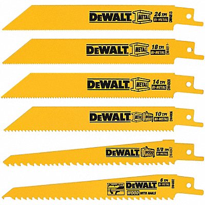 Recip Saw Blade Set Blade L 6 in.