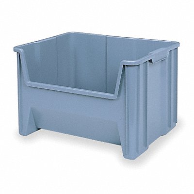 F8828 Stacking Bin Gray Plastic 12 7/16 in