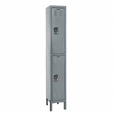 G3762 Wardrobe Locker Lvrd 1 Wide 2 Tier Gray