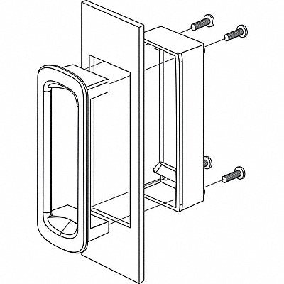 Recessed Pull Handle Solid Gray